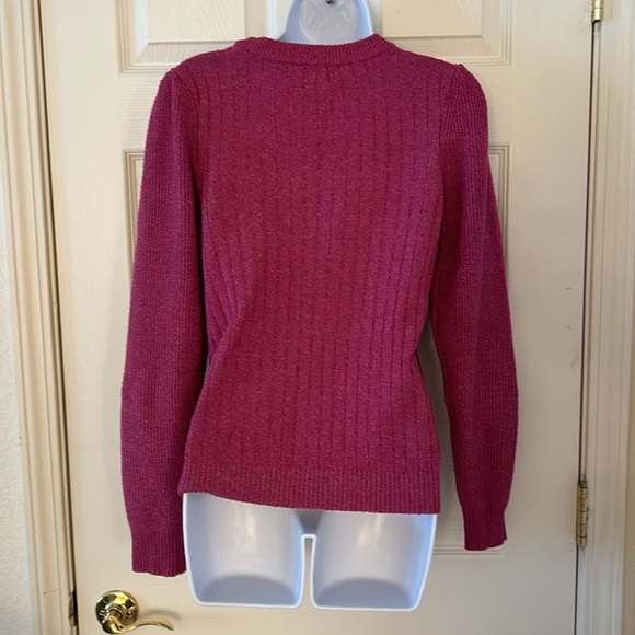 Pink Puff Sleeve Knit Sweater - Picture 10 of 16